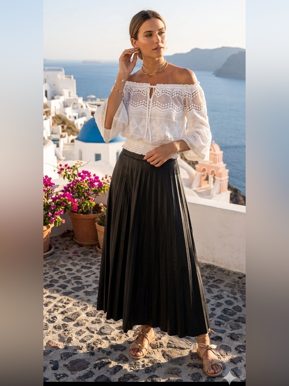 The cCothing company | Woman’s White Embroidered Crochet Crop Top size Medium